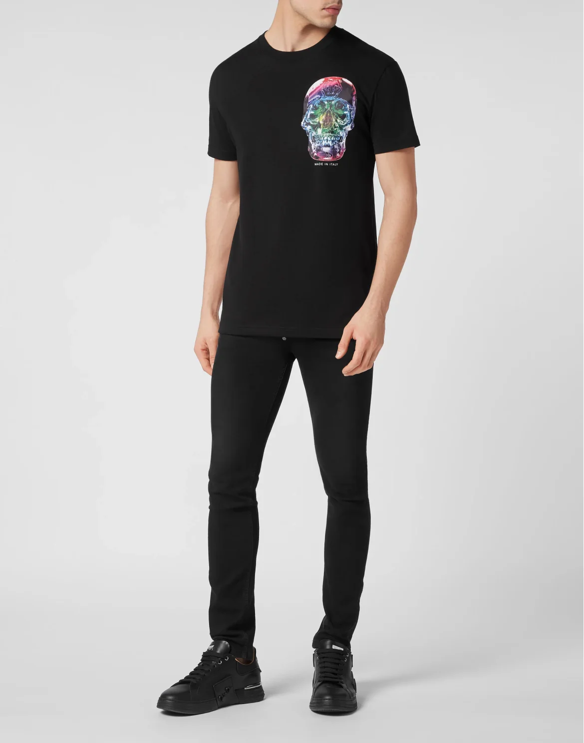 T-shirt Round Neck SS Glass Skull, цвет: Черный