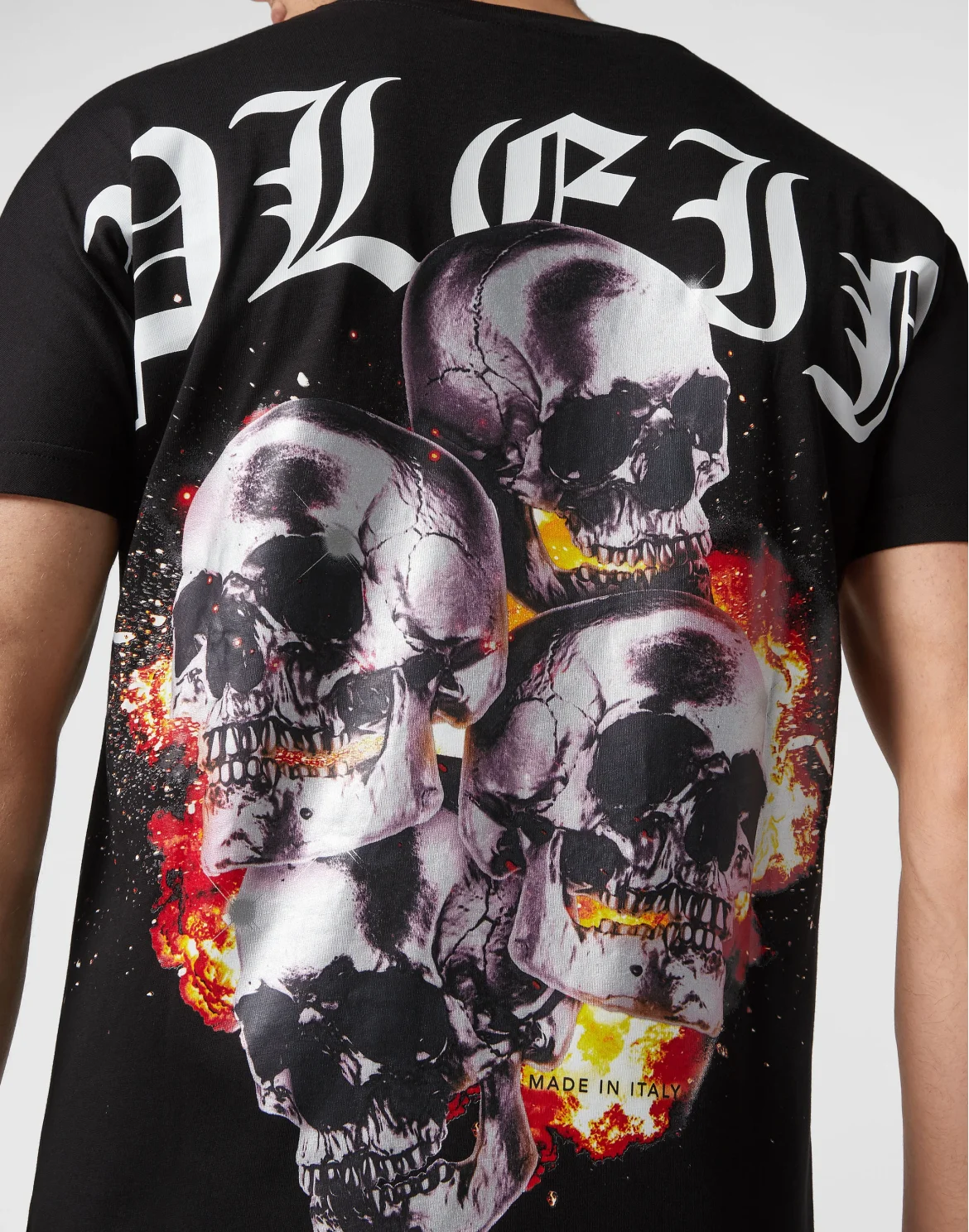 T-shirt Round Neck SS Skull on fire, цвет: Черный