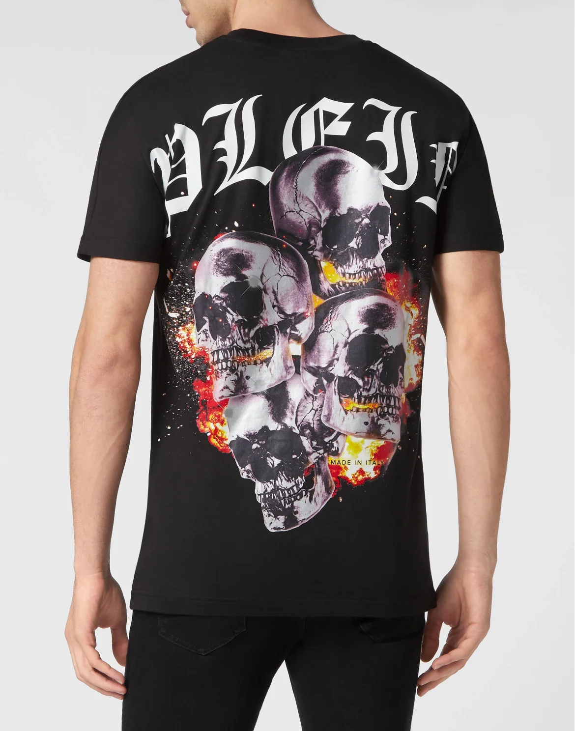 T-shirt Round Neck SS Skull on fire, цвет: Черный