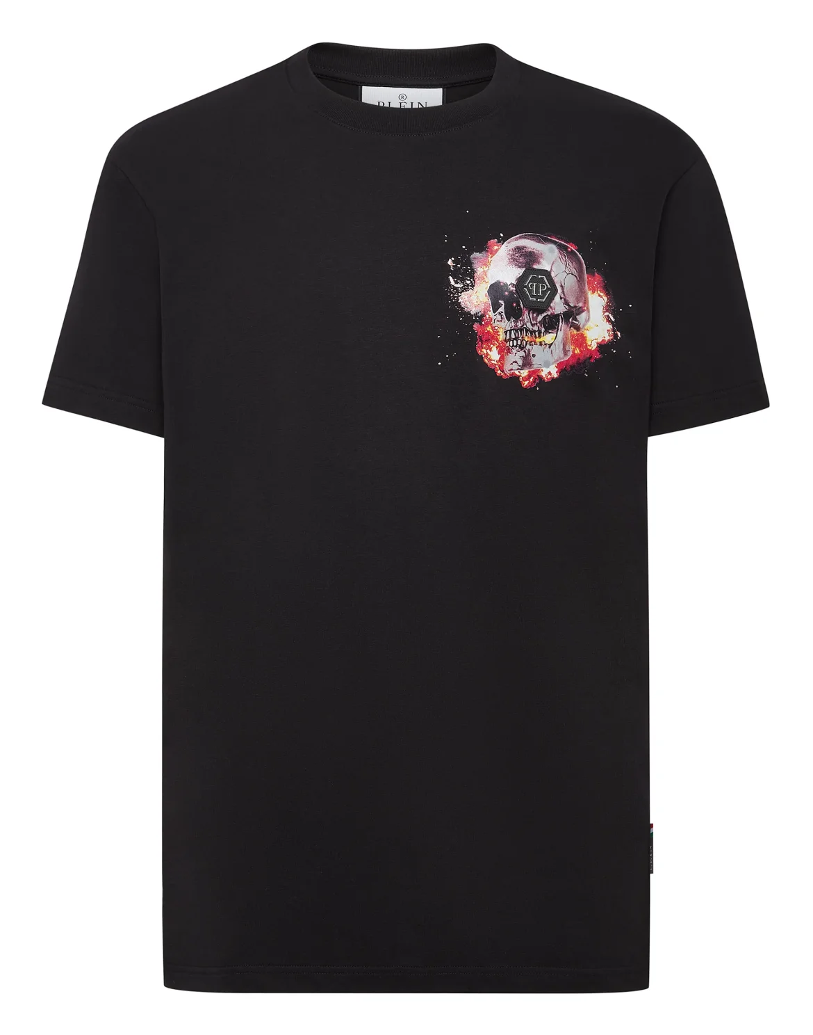 T-shirt Round Neck SS Skull on fire, цвет: Черный