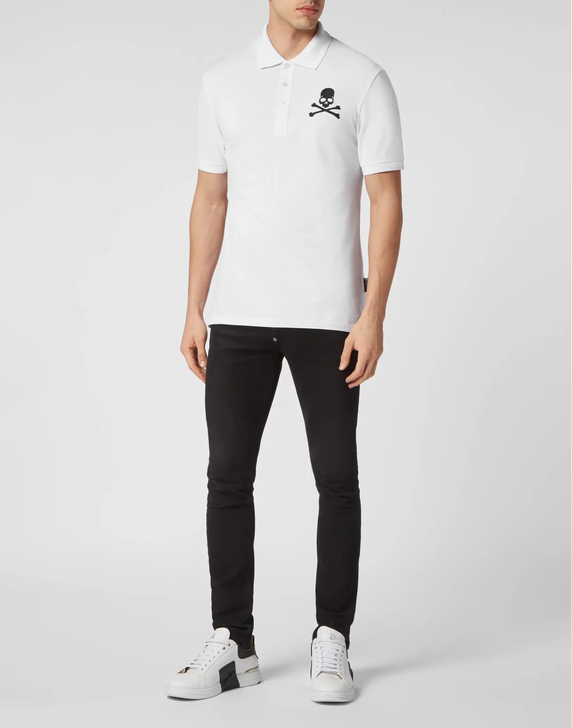 Slim Fit Piquet Polo Shirt SS Skull&Bones, цвет: Белый