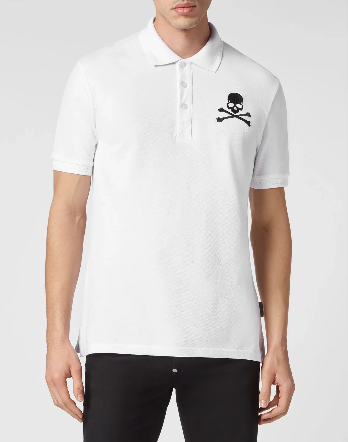 Slim Fit Piquet Polo Shirt SS Skull&Bones, цвет: Белый