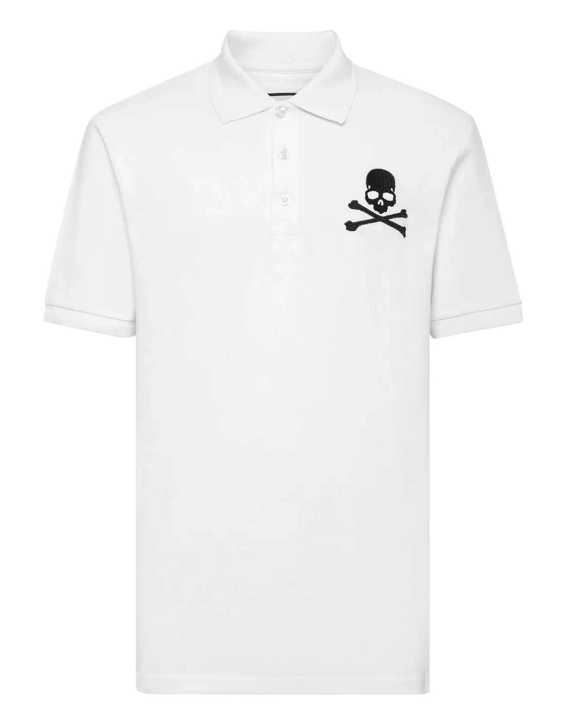 Slim Fit Piquet Polo Shirt SS Skull&Bones, цвет: Белый