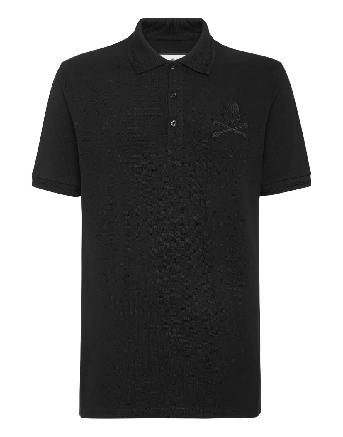 Slim Fit Piquet Polo Shirt SS Skull&Bones, цвет: Черный