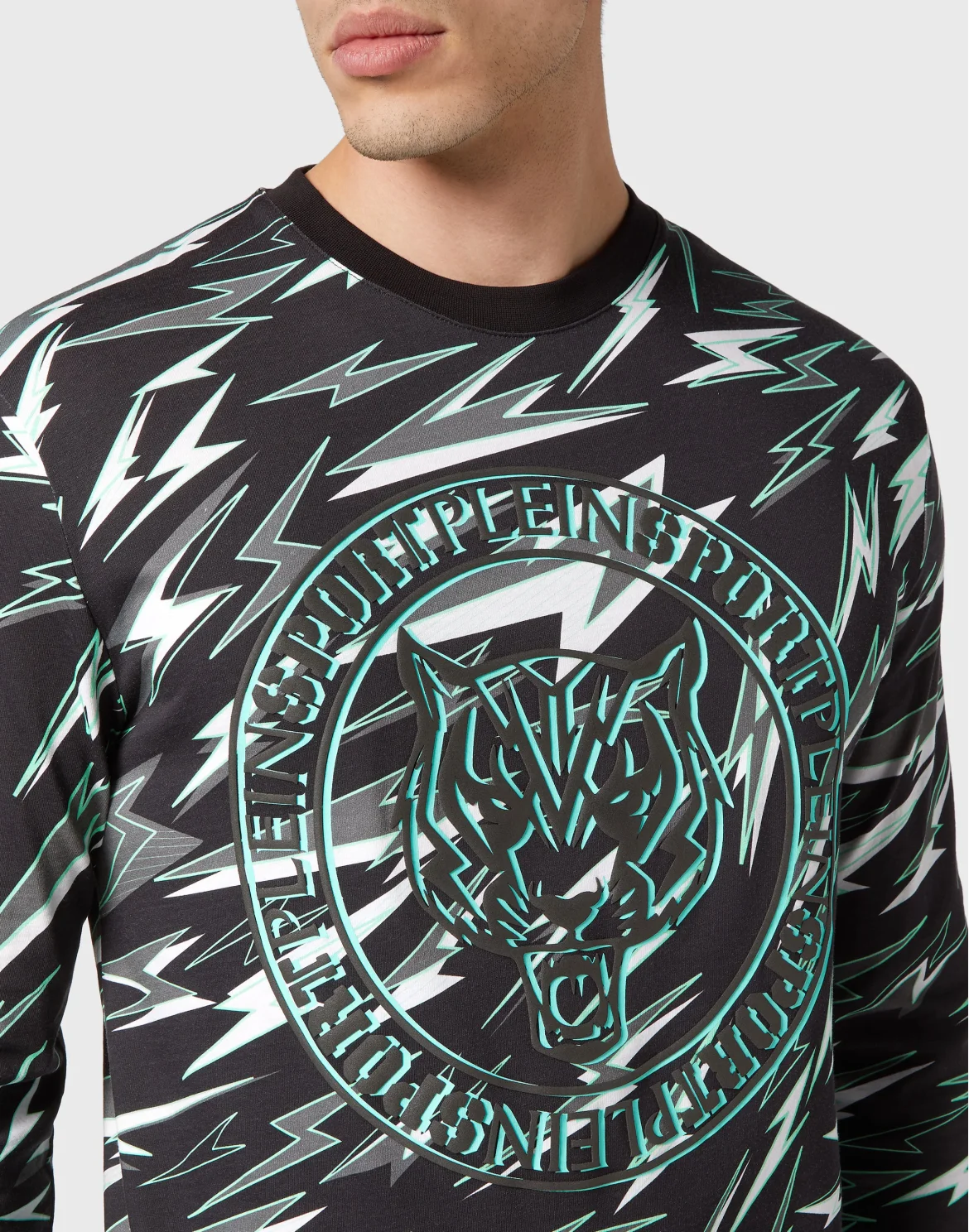 T-shirt Round Neck LS Tiger, цвет: Зеленый