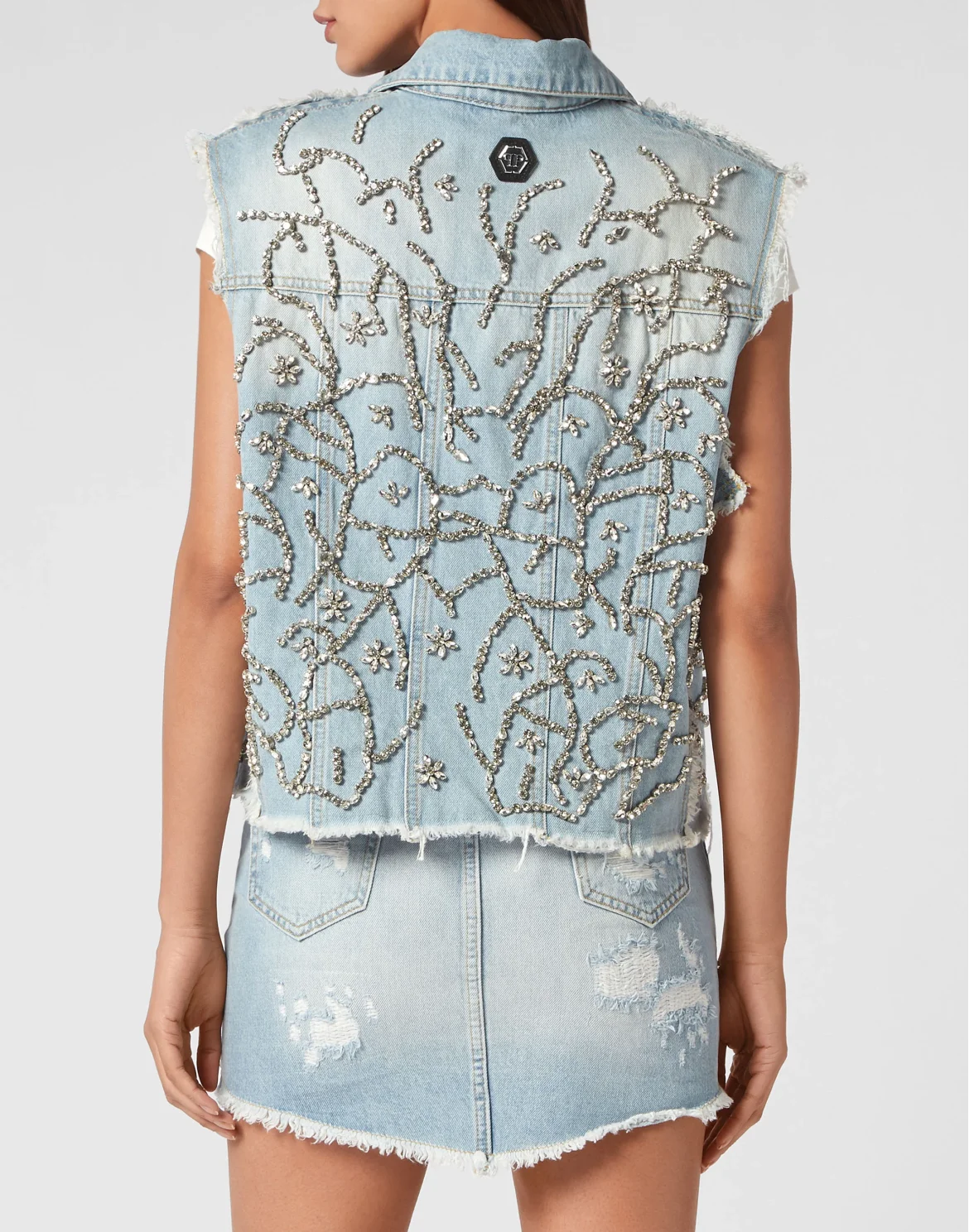 Denim Vest Crystal, цвет: Голубой