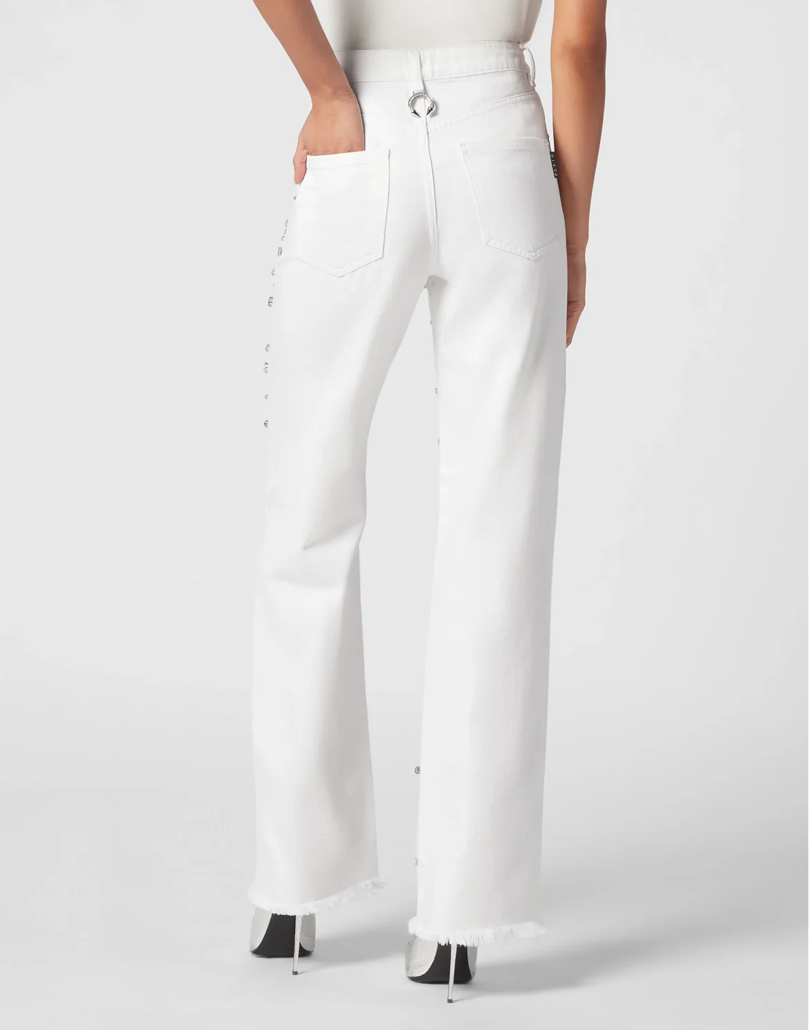 Denim Trousers Palace Fit Crystal, цвет: Белый