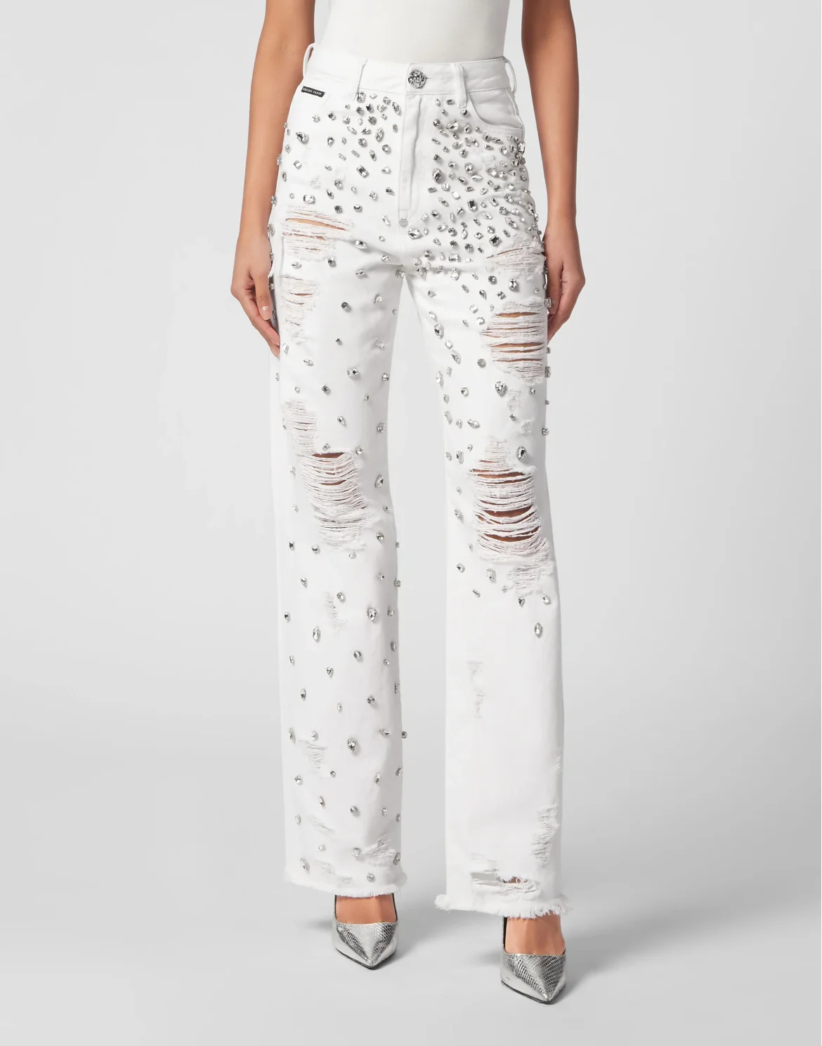 Denim Trousers Palace Fit Crystal, цвет: Белый