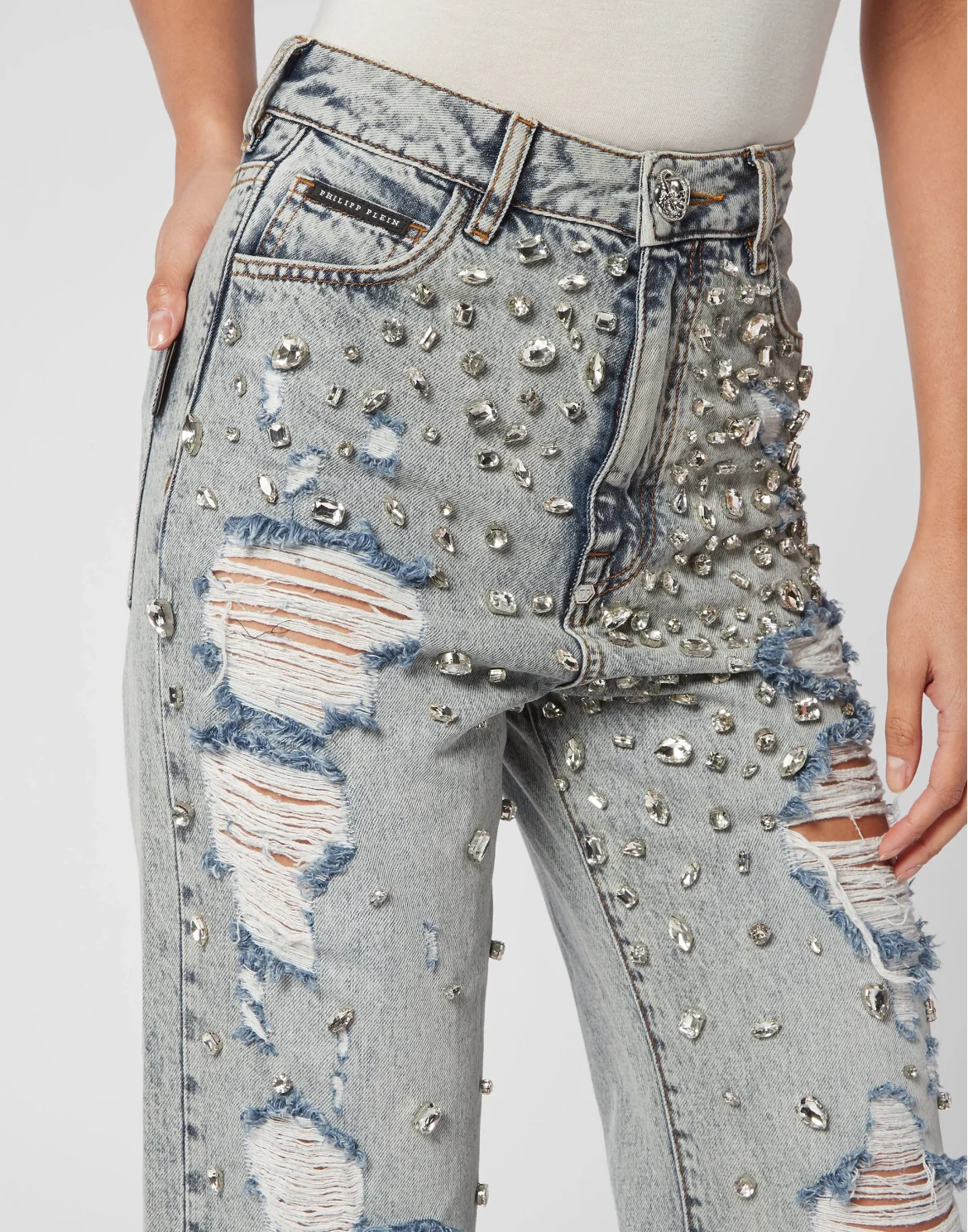 Denim Trousers Palace Fit Crystal, цвет: Синий