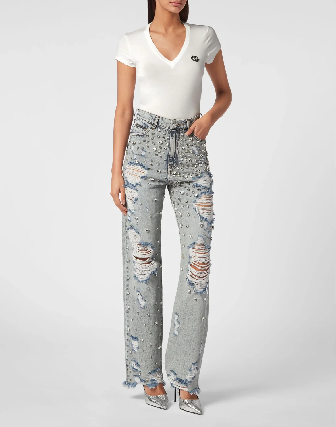 Denim Trousers Palace Fit Crystal, цвет: Синий