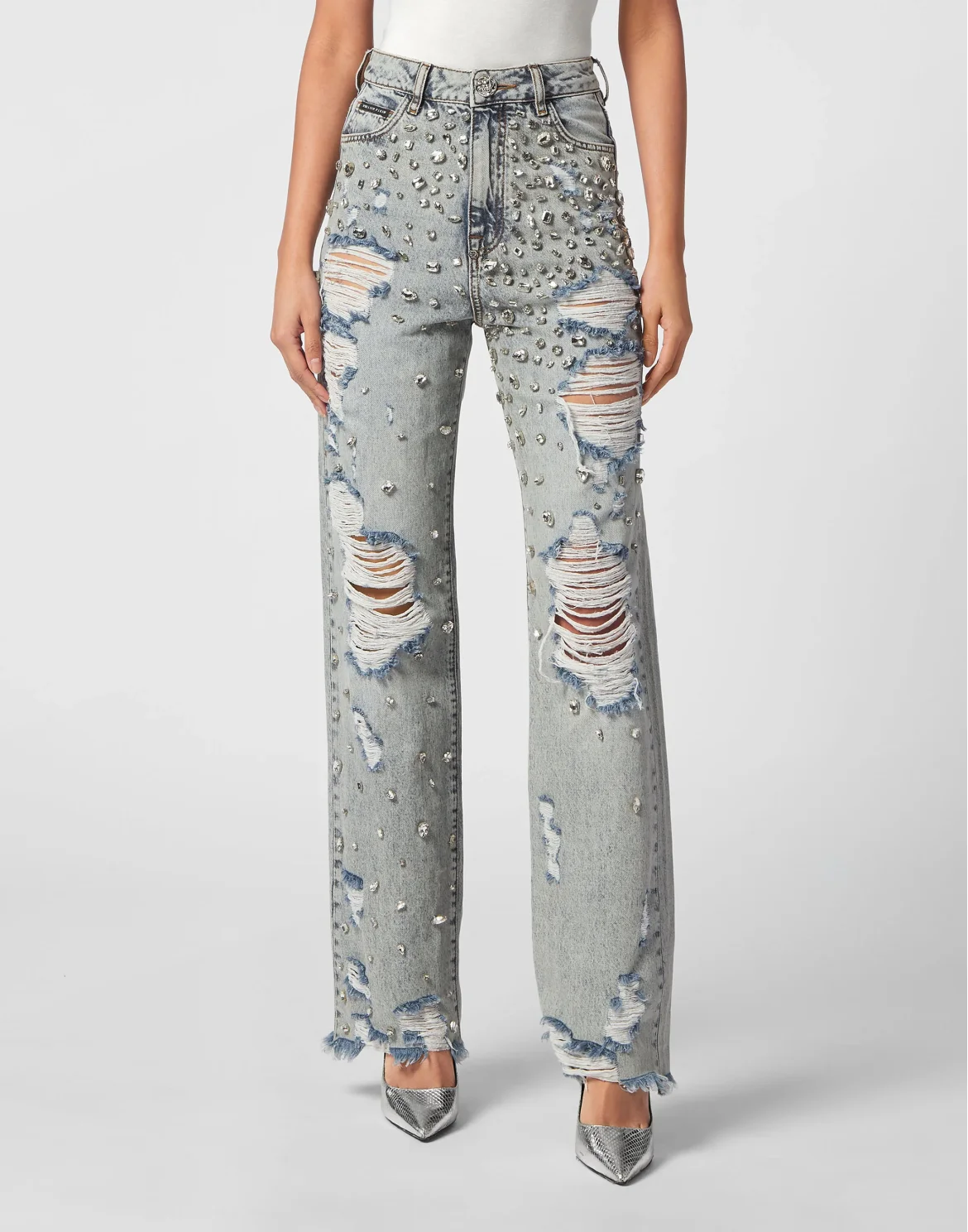 Denim Trousers Palace Fit Crystal, цвет: Синий