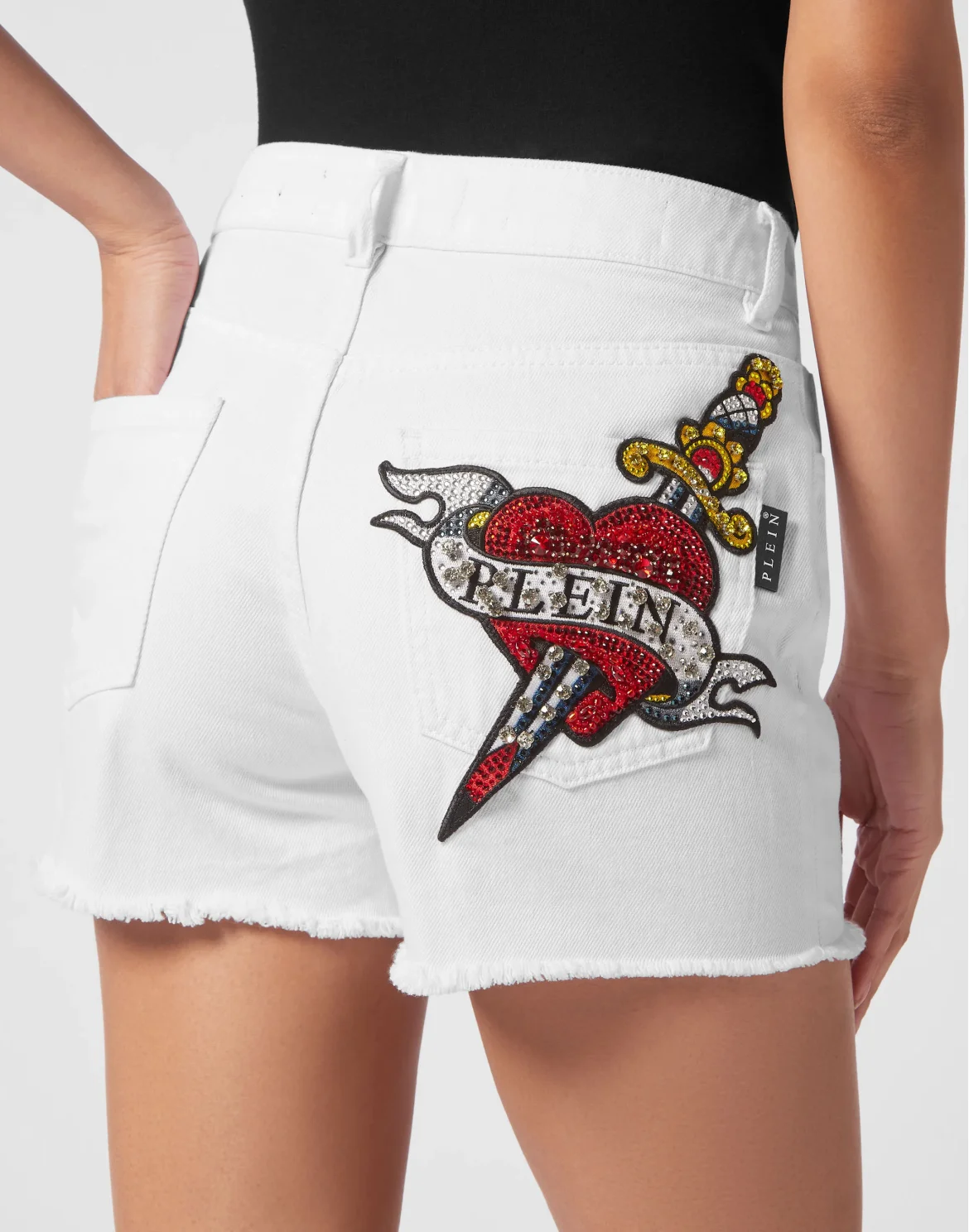 Denim Hot Pants Love, цвет: Белый