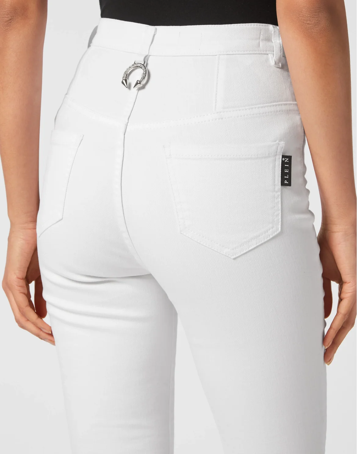 Super High Waist Denim Jeggings, цвет: Белый