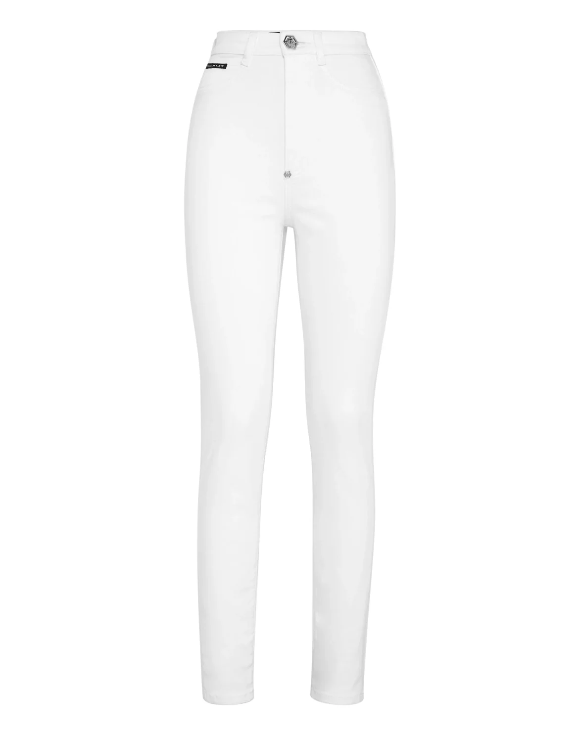 Super High Waist Denim Jeggings, цвет: Белый
