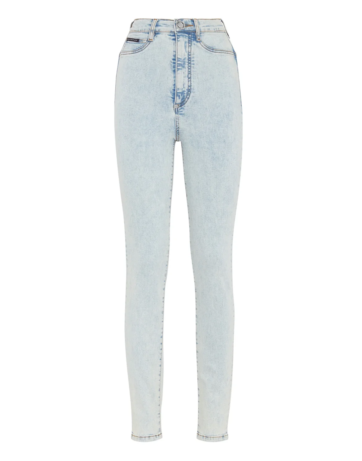 Super High Waist Denim Jeggings, цвет: Голубой