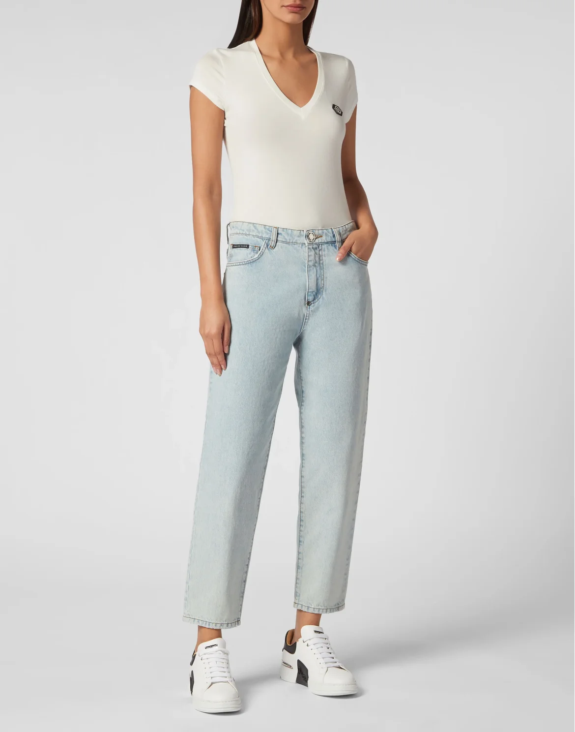 Denim Trousers Mom Fit, цвет: Голубой