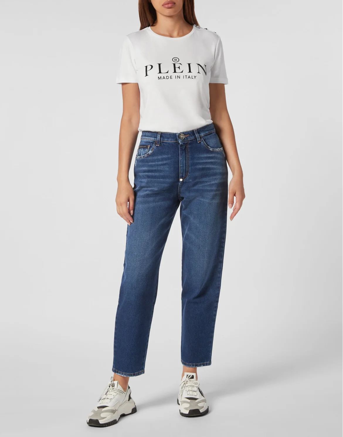 Denim Trousers Mom Fit, цвет: Белый