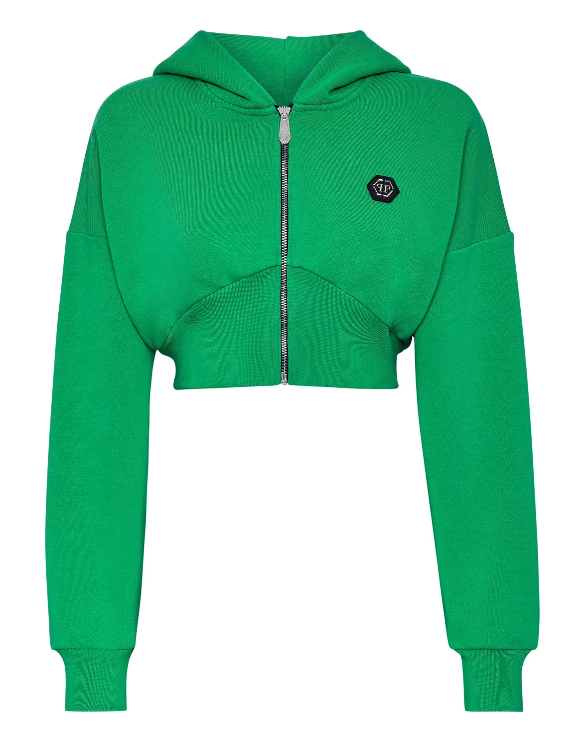 Cropped Hoodie Sweatjacket Gothic Plein, цвет: Зеленый