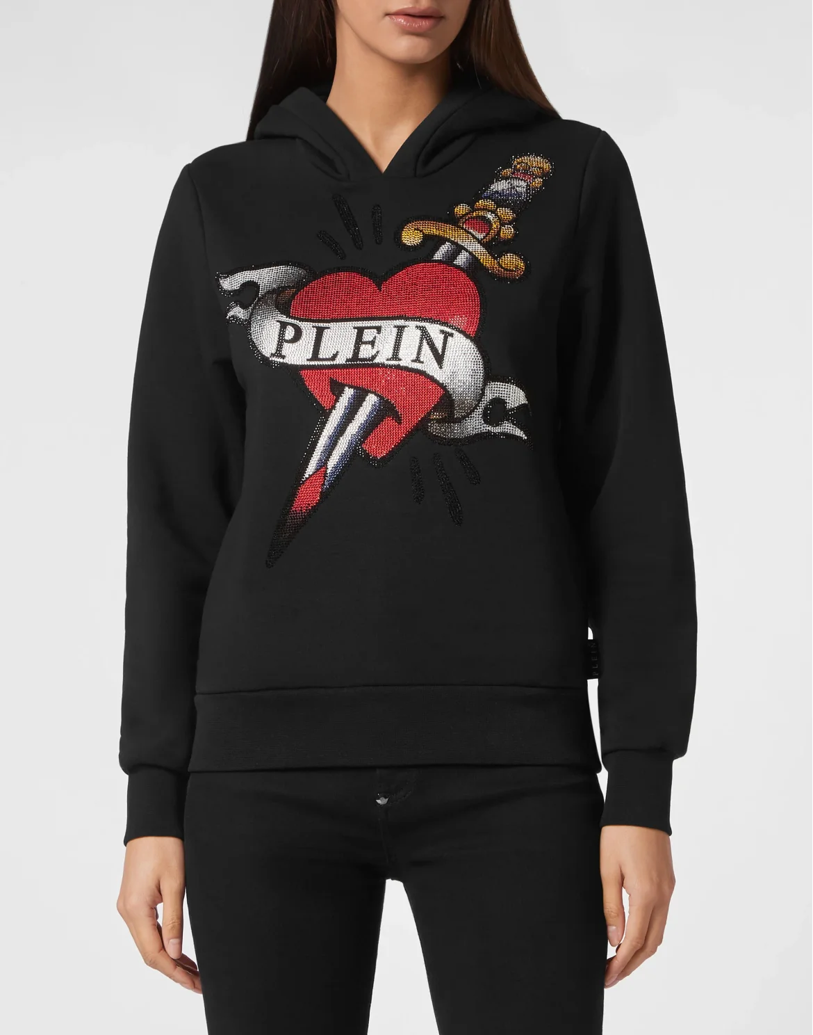 Cropped Hoodie Man Fit Love Tattoo, цвет: Черный