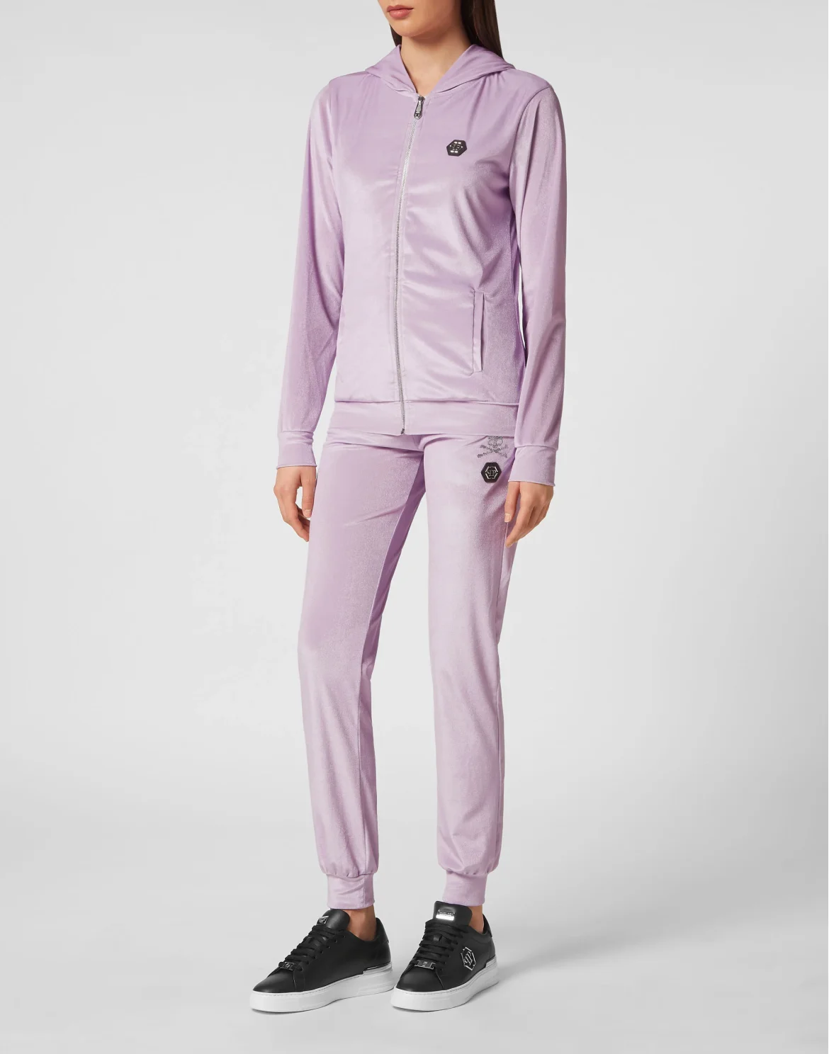 Velvet Jogging Tracksuit: Top/Trousers Crystal Skull, цвет: Розовый