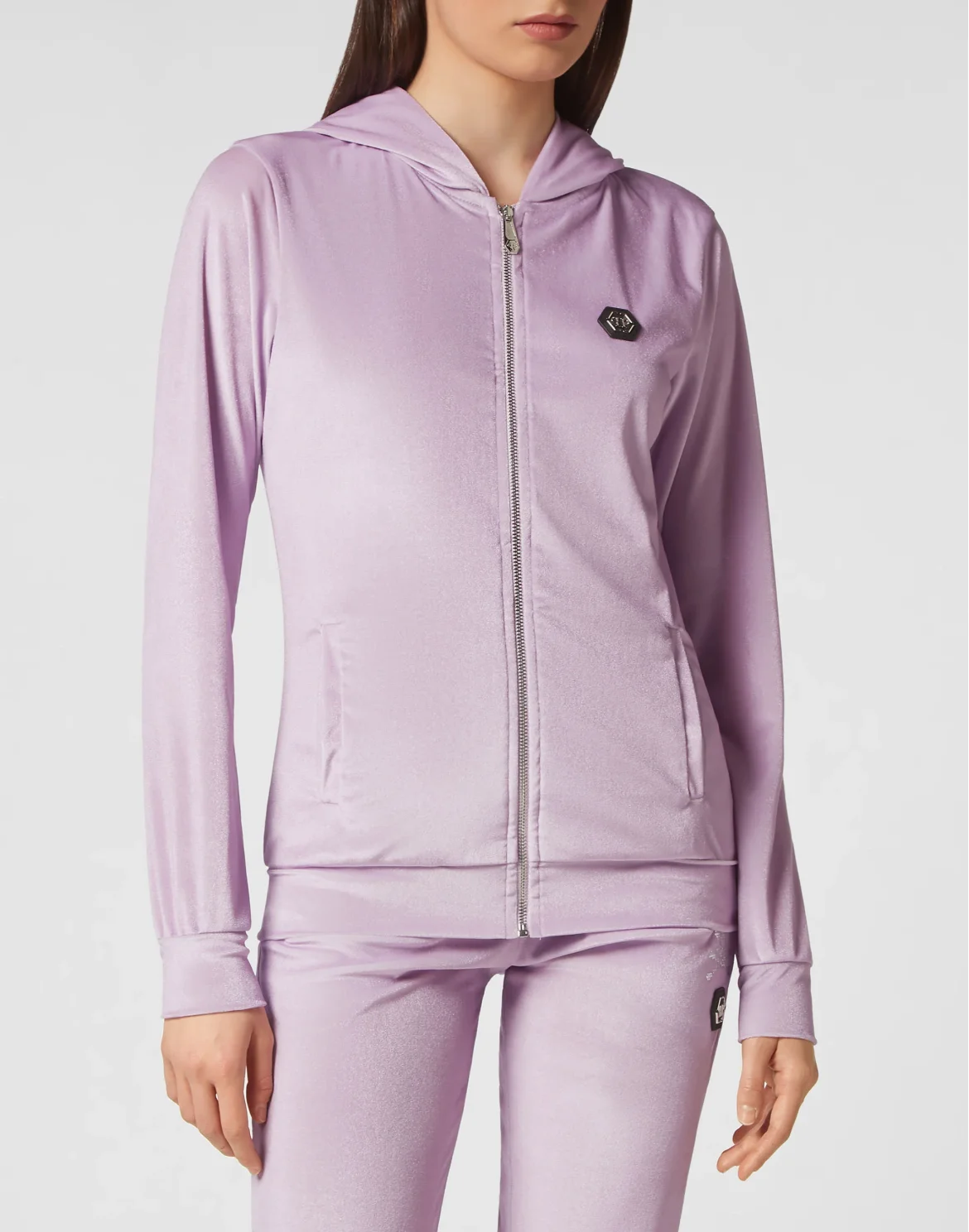 Velvet Jogging Tracksuit: Top/Trousers Crystal Skull, цвет: Розовый