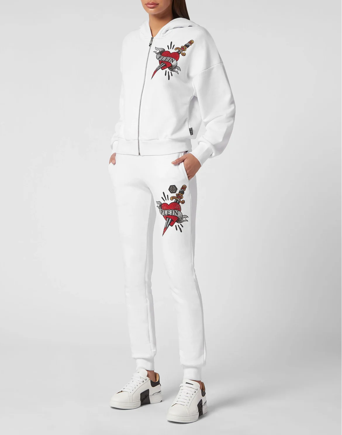 Jogging Tracksuit: Top/Trousers Love Tattoo, цвет: Белый
