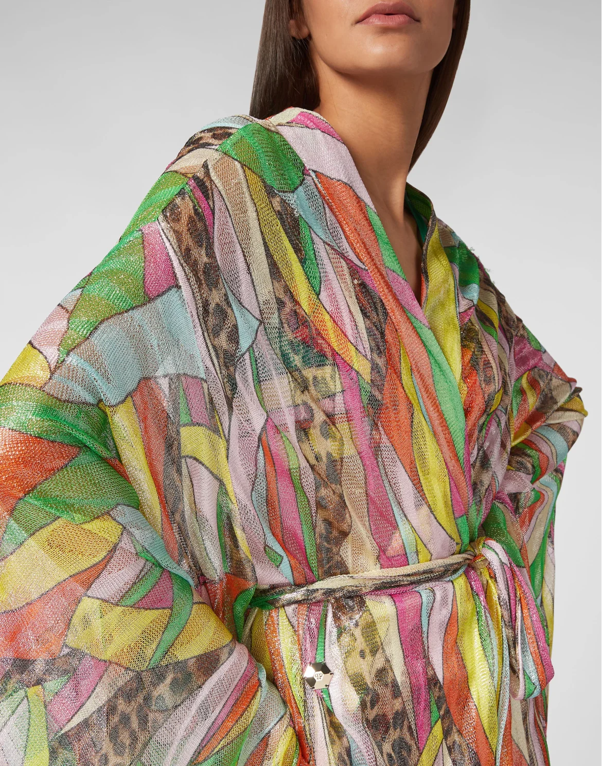 Knit Lurex Kaftan Rainbow Patchwork, цвет: Мультиколор