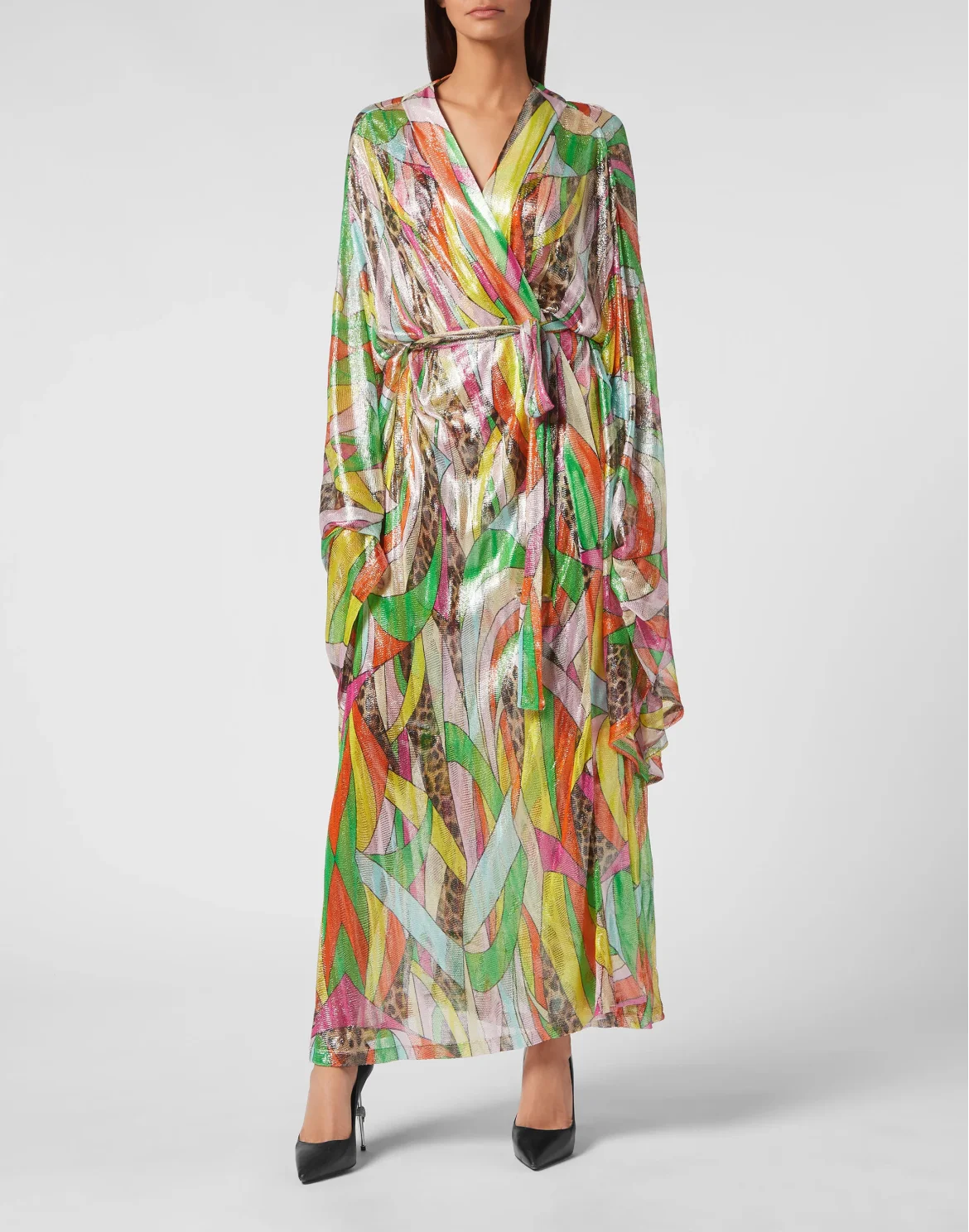 Knit Lurex Kaftan Rainbow Patchwork, цвет: Мультиколор