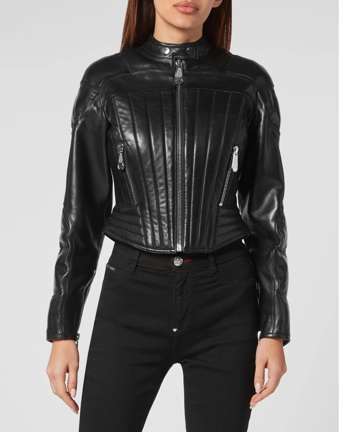 Leather Padded Jacket, цвет: Черный