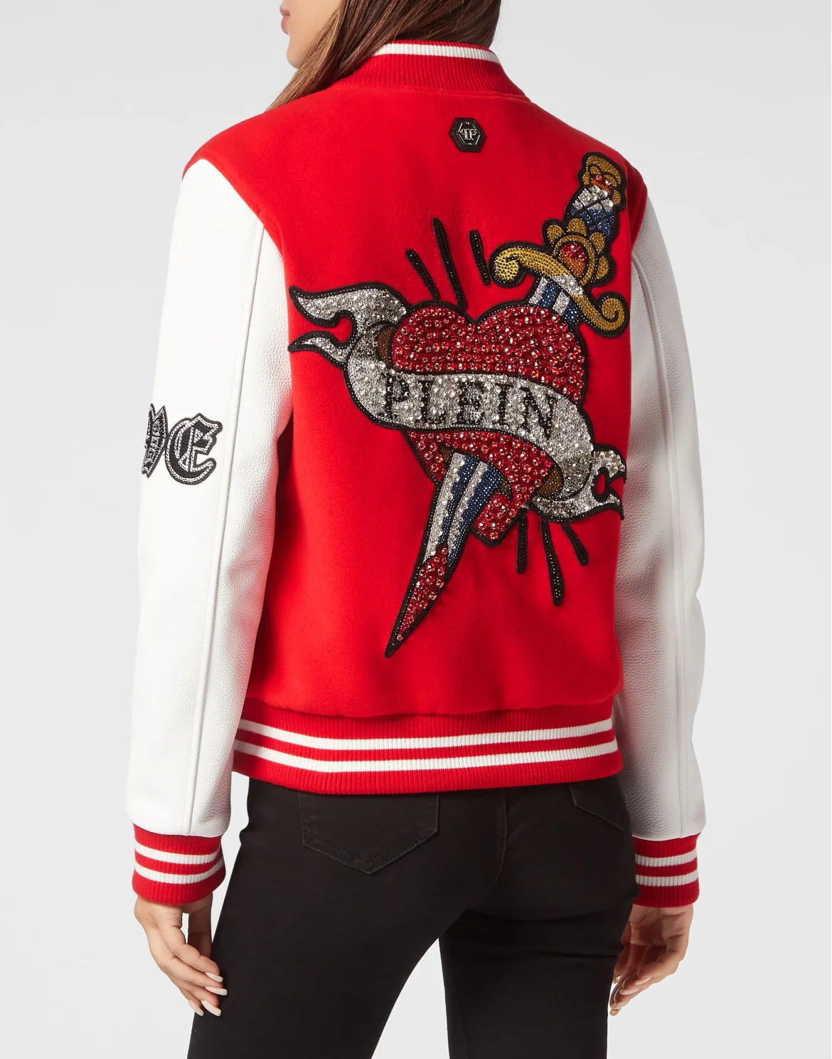 Wool and Leather Bomber Love Angel, цвет: Красный