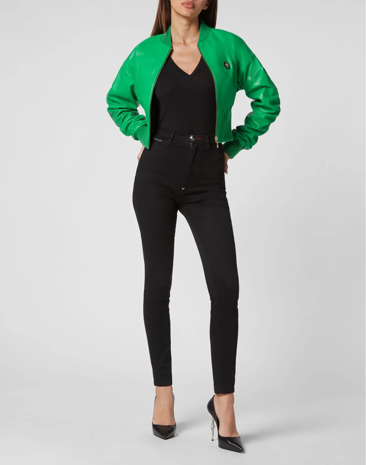 Leather Bomber, цвет: Зеленый