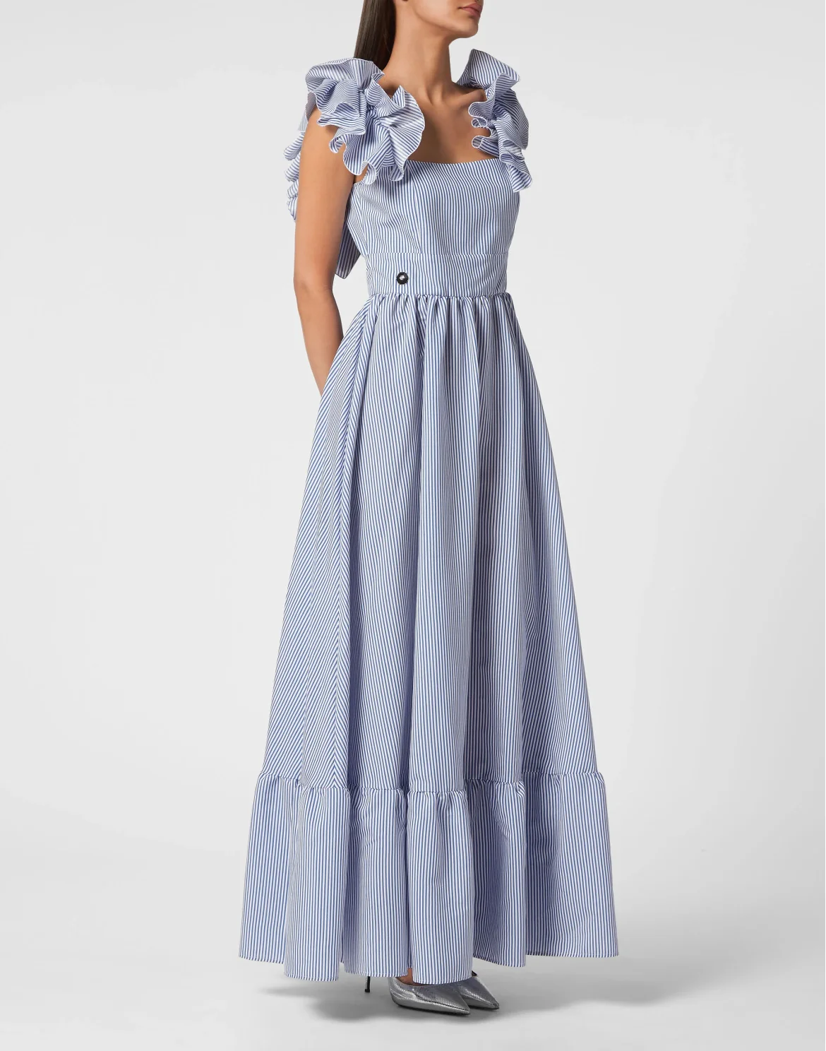 Striped Long Dress, цвет: Голубой