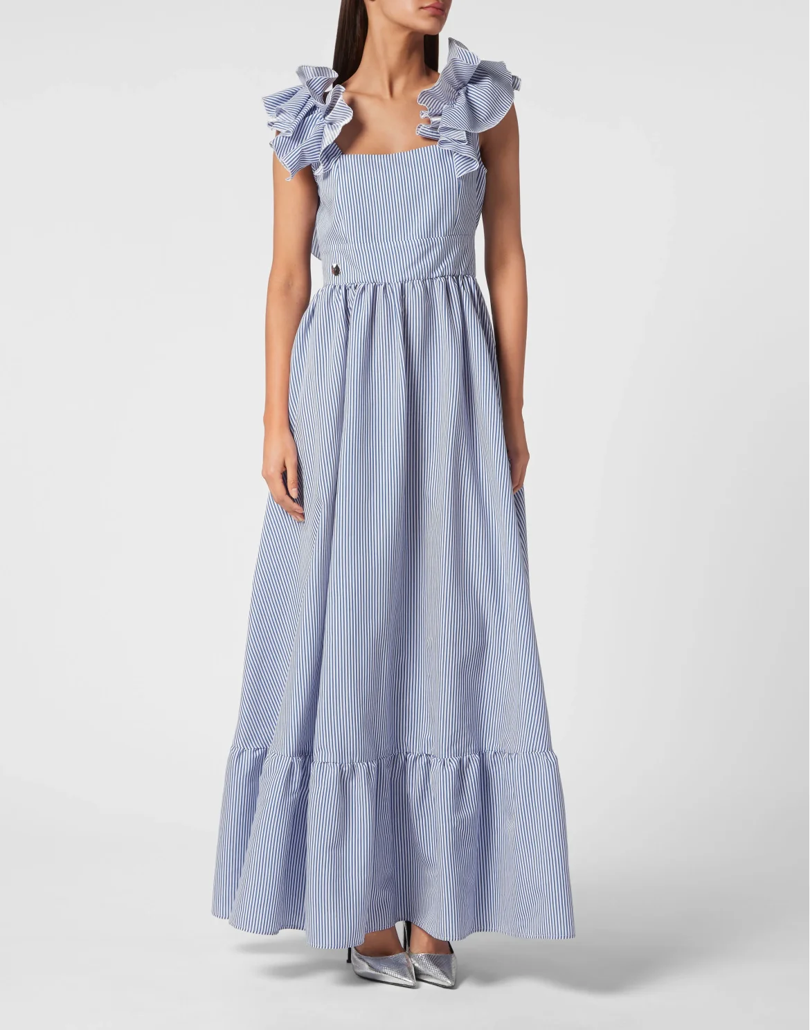 Striped Long Dress, цвет: Голубой