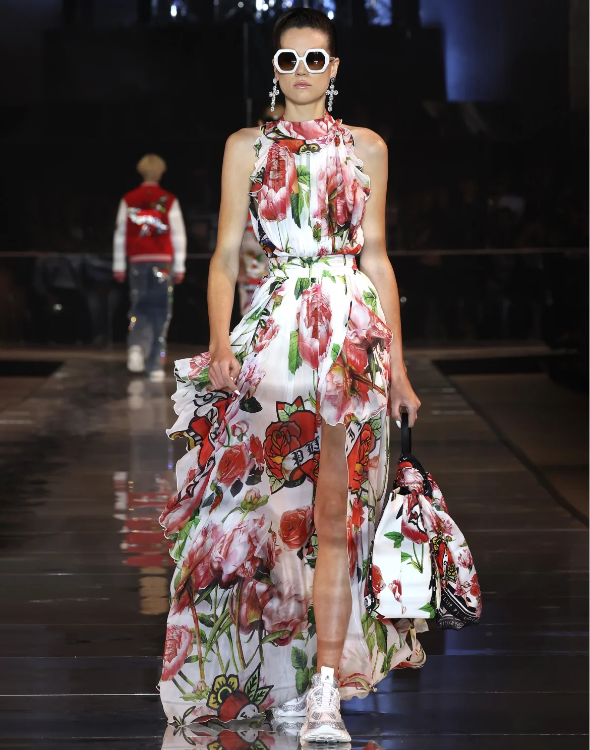 Silk Chiffon Long Dress Love, цвет: Белый