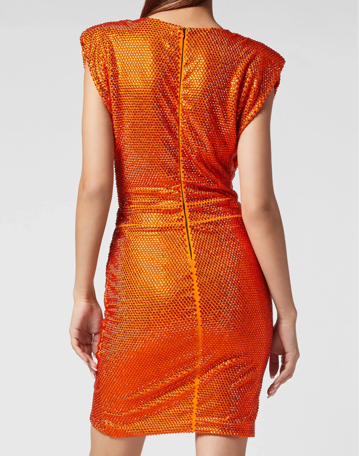 Shoulder Pad Mini Dress Stones, цвет: Оранжевый