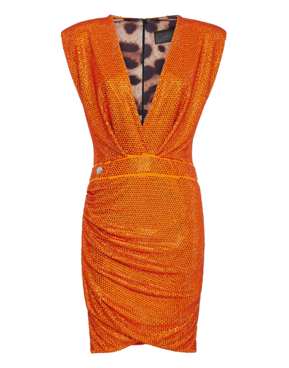 Shoulder Pad Mini Dress Stones, цвет: Оранжевый