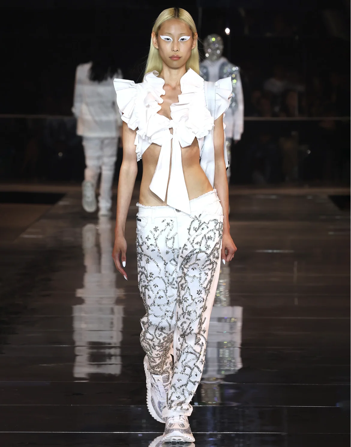 Volant Cropped Top, цвет: Белый