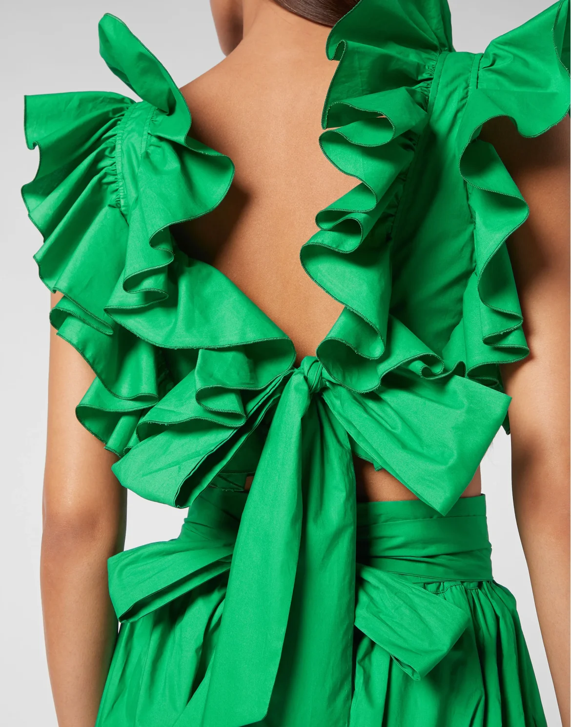Volant Cropped Top, цвет: Зеленый