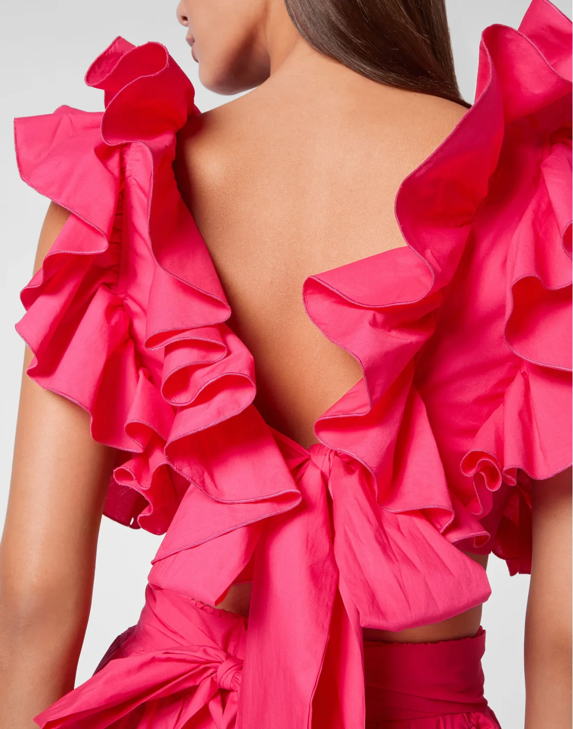 Volant Cropped Top, цвет: Розовый