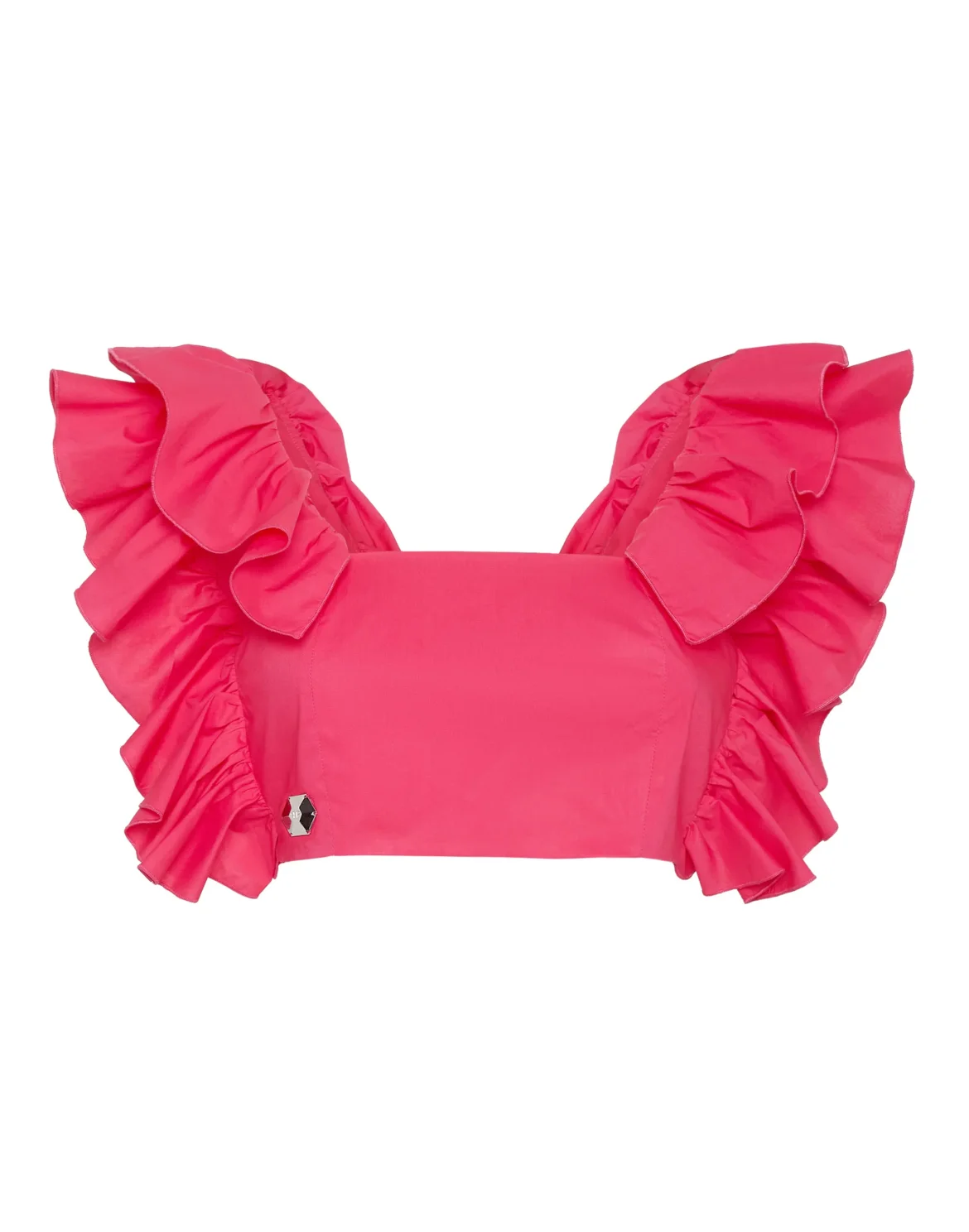 Volant Cropped Top, цвет: Розовый