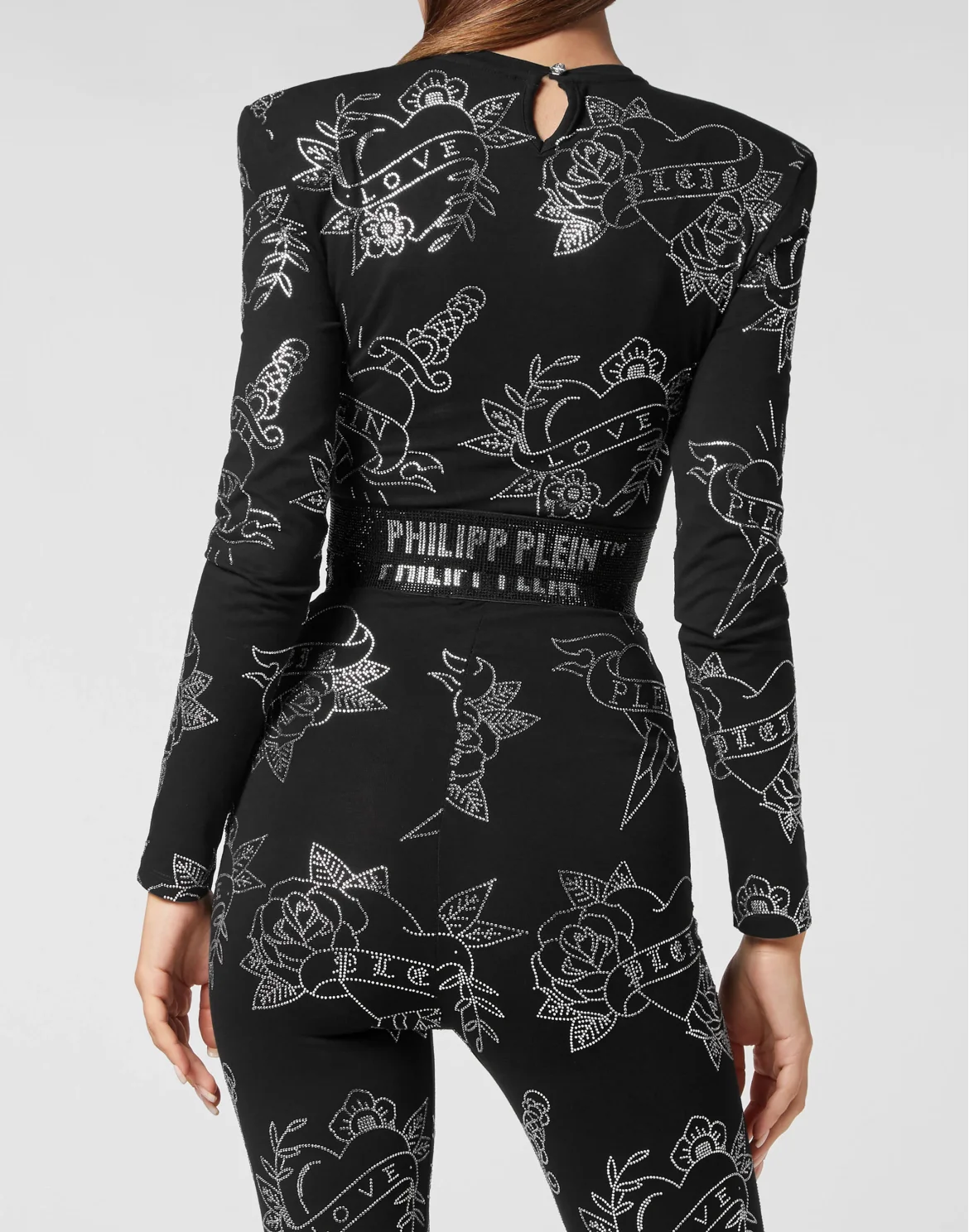 Shoulder Pads Cropped Top LS Love, цвет: Черный