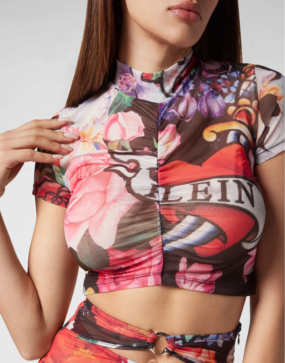 Cropped Top SS Love Flowers, цвет: Черный