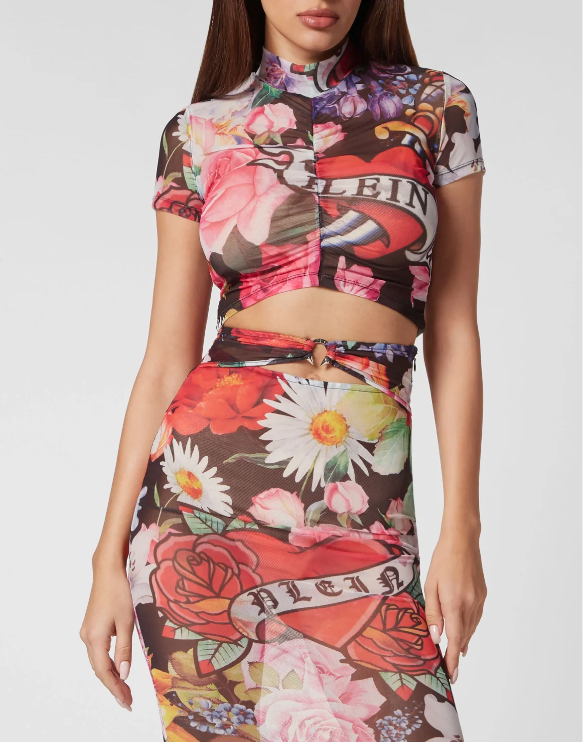 Cropped Top SS Love Flowers, цвет: Черный
