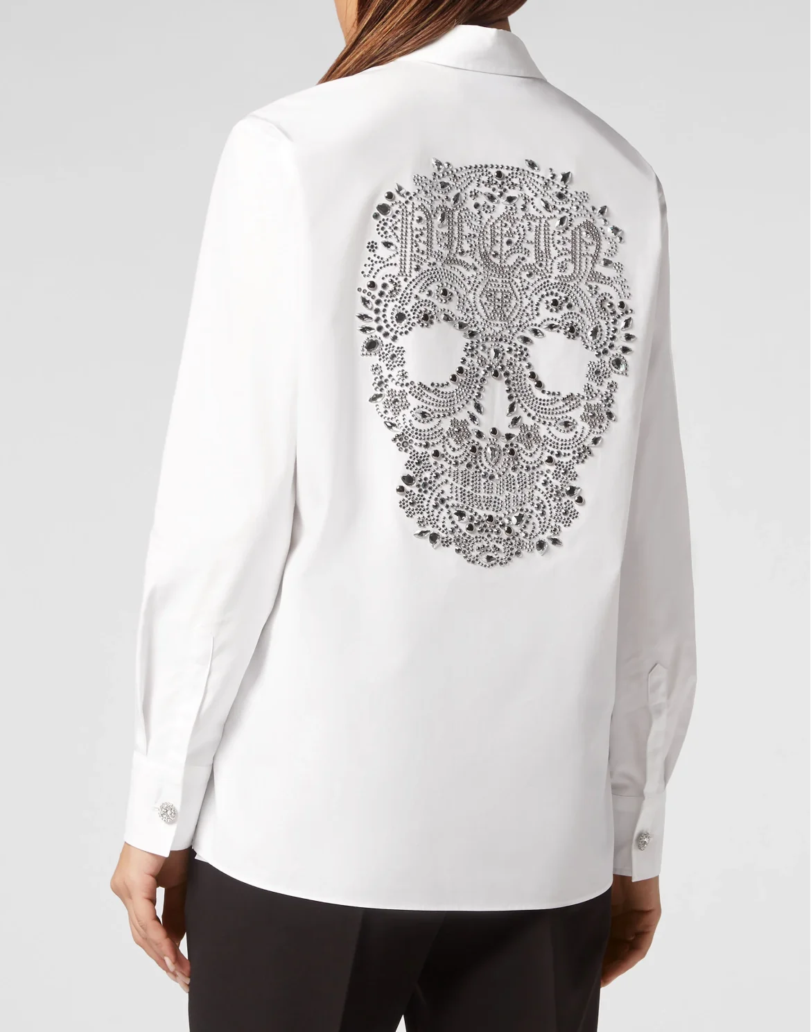 Popeline Shirt LS Crystal Skull, цвет: Белый