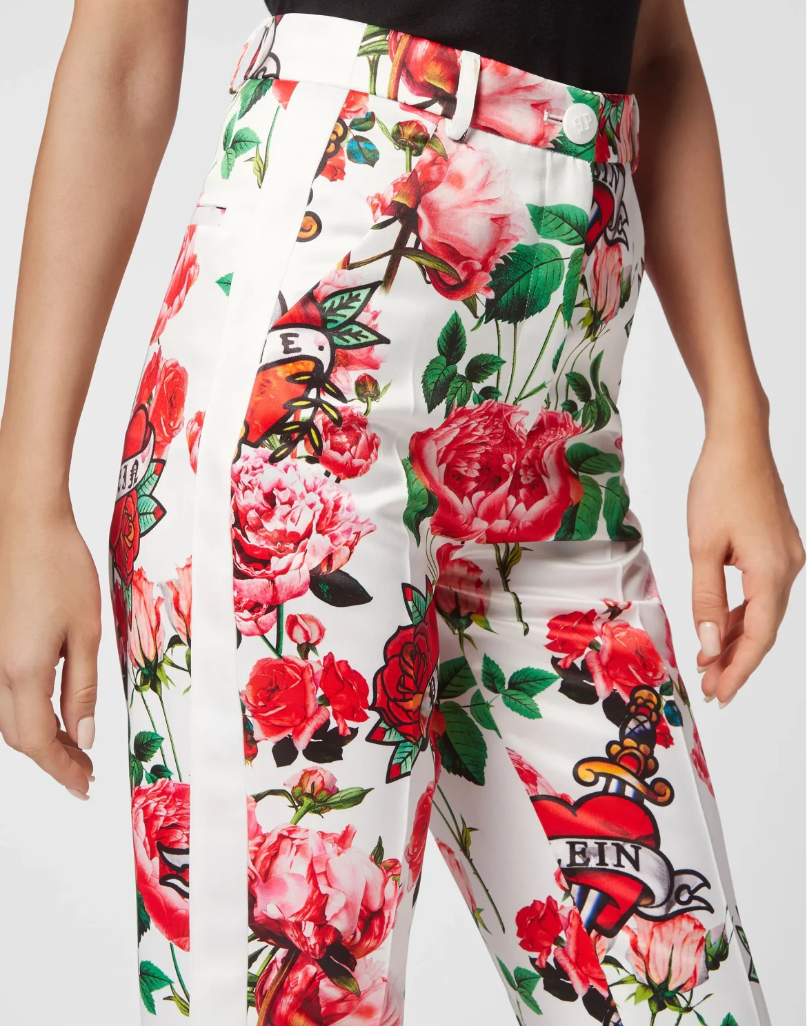 Duchesse Super High Waist Trousers Love, цвет: Белый