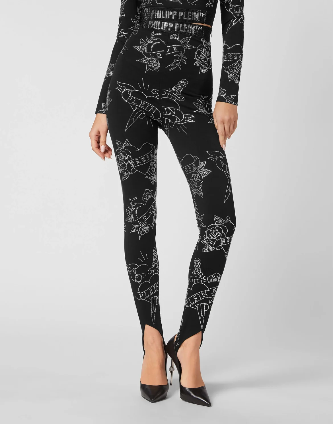 High-Waisted Leggings Love, цвет: Черный