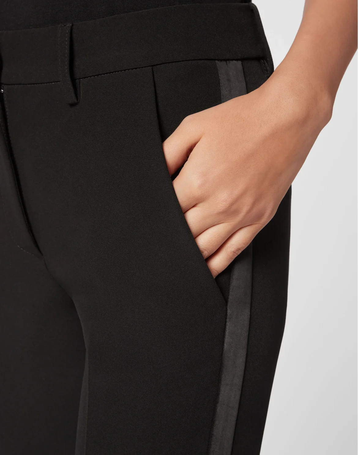 Satin Office Trousers, цвет: Черный