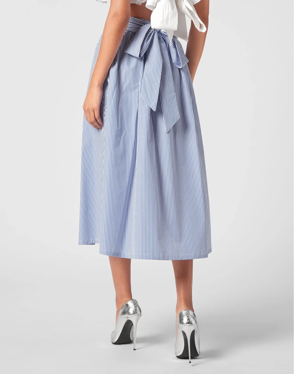 Striped Midi Skirt, цвет: Голубой