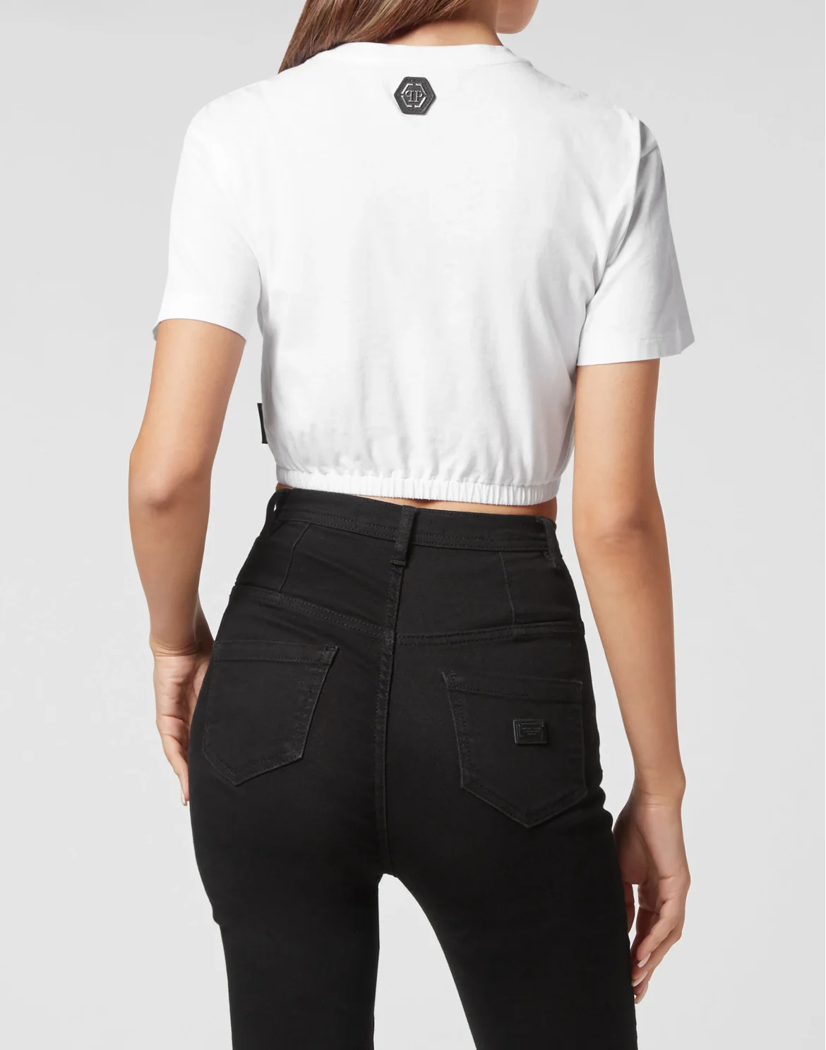 Cropped T-shirt Iconic Plein, цвет: Белый