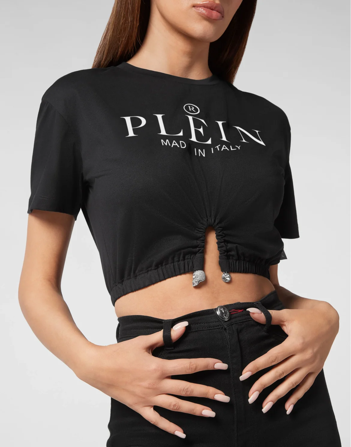 Cropped T-shirt Iconic Plein, цвет: Черный